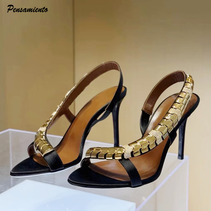 Summer Clothing Collection - Luxuriöse Glitzer-Sandalen mit Strassbesatz für Damen,