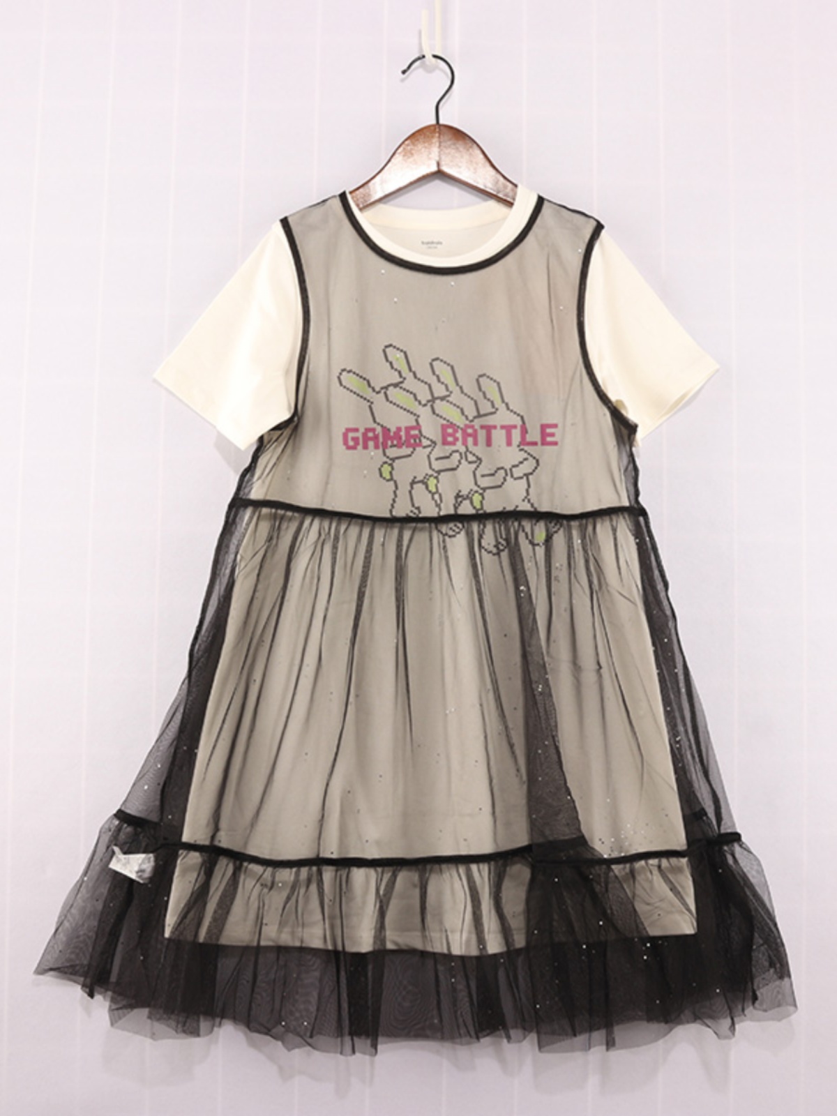 Summer Line Clothing Brand - Sommer-Kinderkleidung, Kaninchenmuster, Mädchenkleid, Baumwollstoff, A-Linien-Rock, kurze