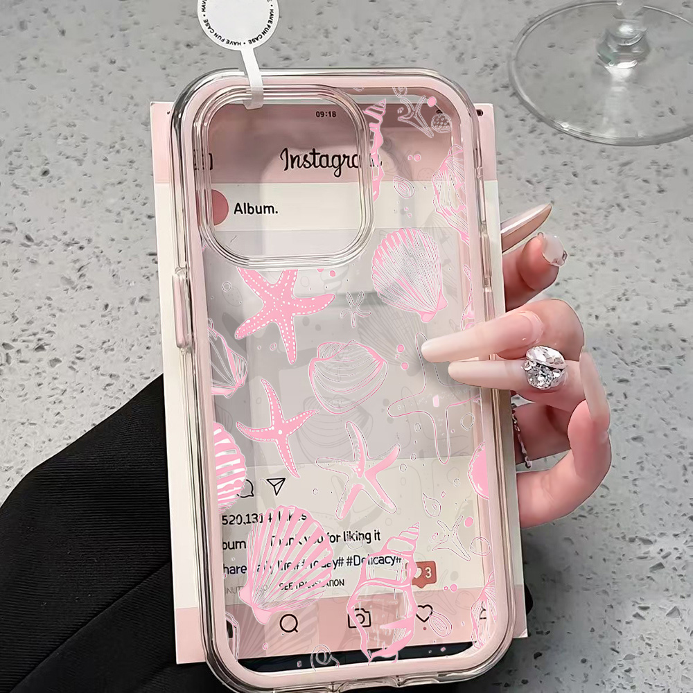 Summer Closet - Sommerliche rosa Muschel-Handyhülle für iPhone 17