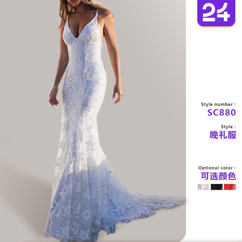 Summer Evenings Clothing - Sommerliche Damenkleidung Elegante Abendkleider mit V-Ausschnitt