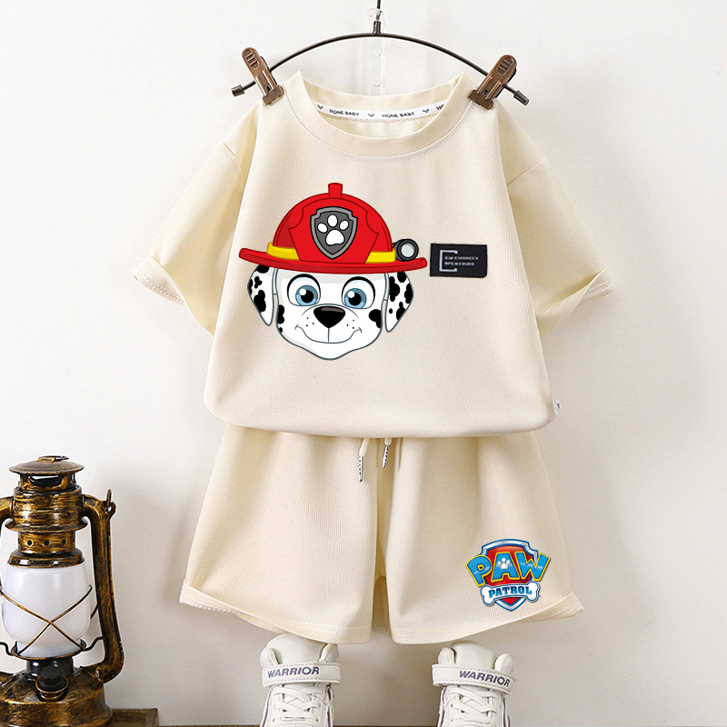 Summer Everest Clothing - Paw Patrols Series T-Shirt-Shorts-Set, Sommer-Cartoon-Kurzarm-Tops, Chase