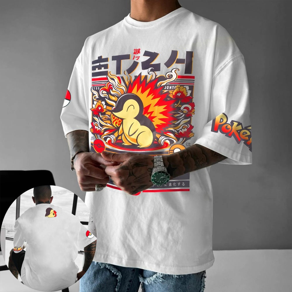 Summer Clothing For Japan - Pokémon Herren- und Damen-T-Shirt Cyndaquil Anime