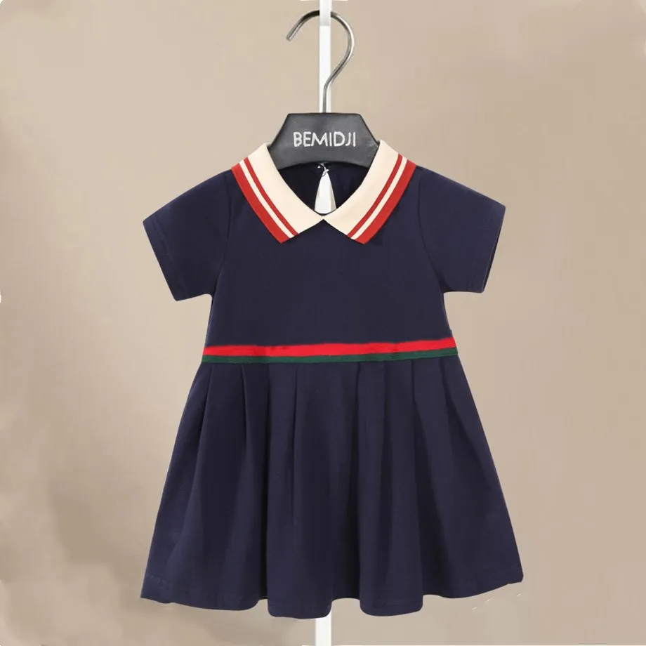 Summer Line Clothing Brand - Neue modische Mädchen-Prinzessinnen-Partykleider aus Baumwolle, Polo-Kurzarmkleid,