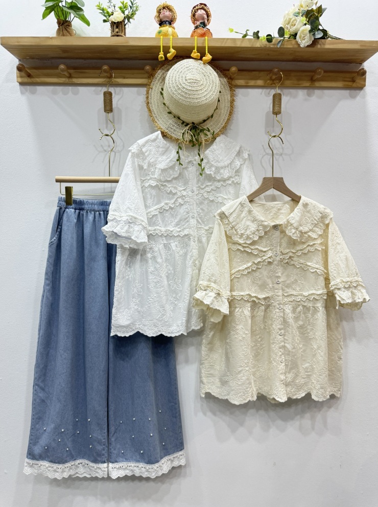 Summer Clothing For Japan - Mori Kei Kleidung, süßes Lolita-Hemd, Peter-Pan-Kragen,