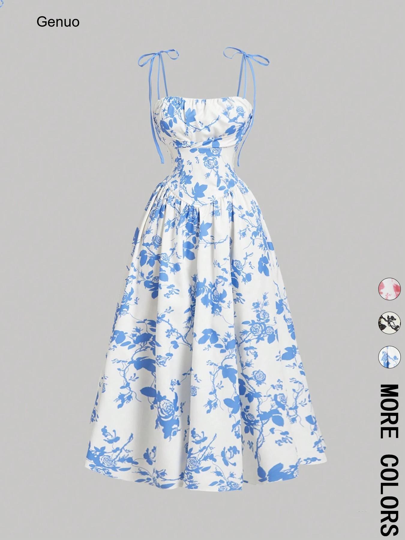 2026 Blumenmuster-Kleid mit Bi – Sundress Midi Floral Bewertung und Preis