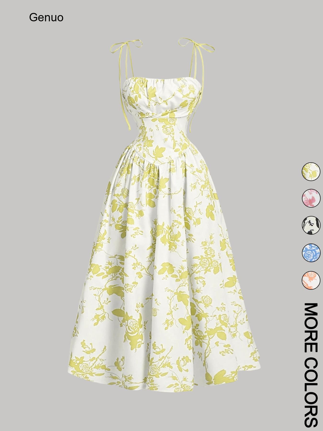 2026 Blumenmuster-Kleid mit Bi – Sundress Midi Floral Bewertung und Preis
