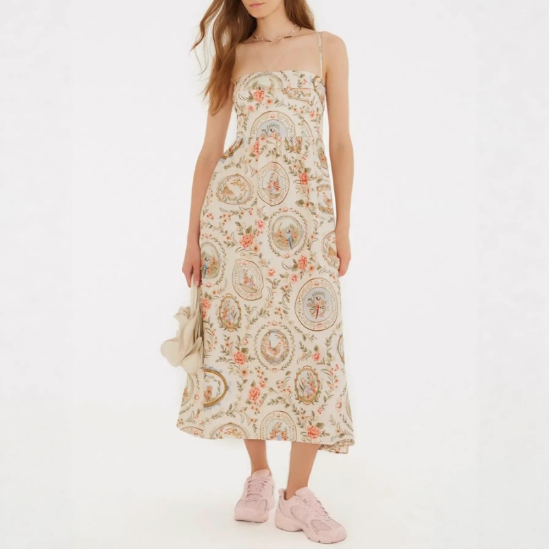 Damen Vintage Blumenmuster Spa – Sundress Midi Floral Bewertung und Preis