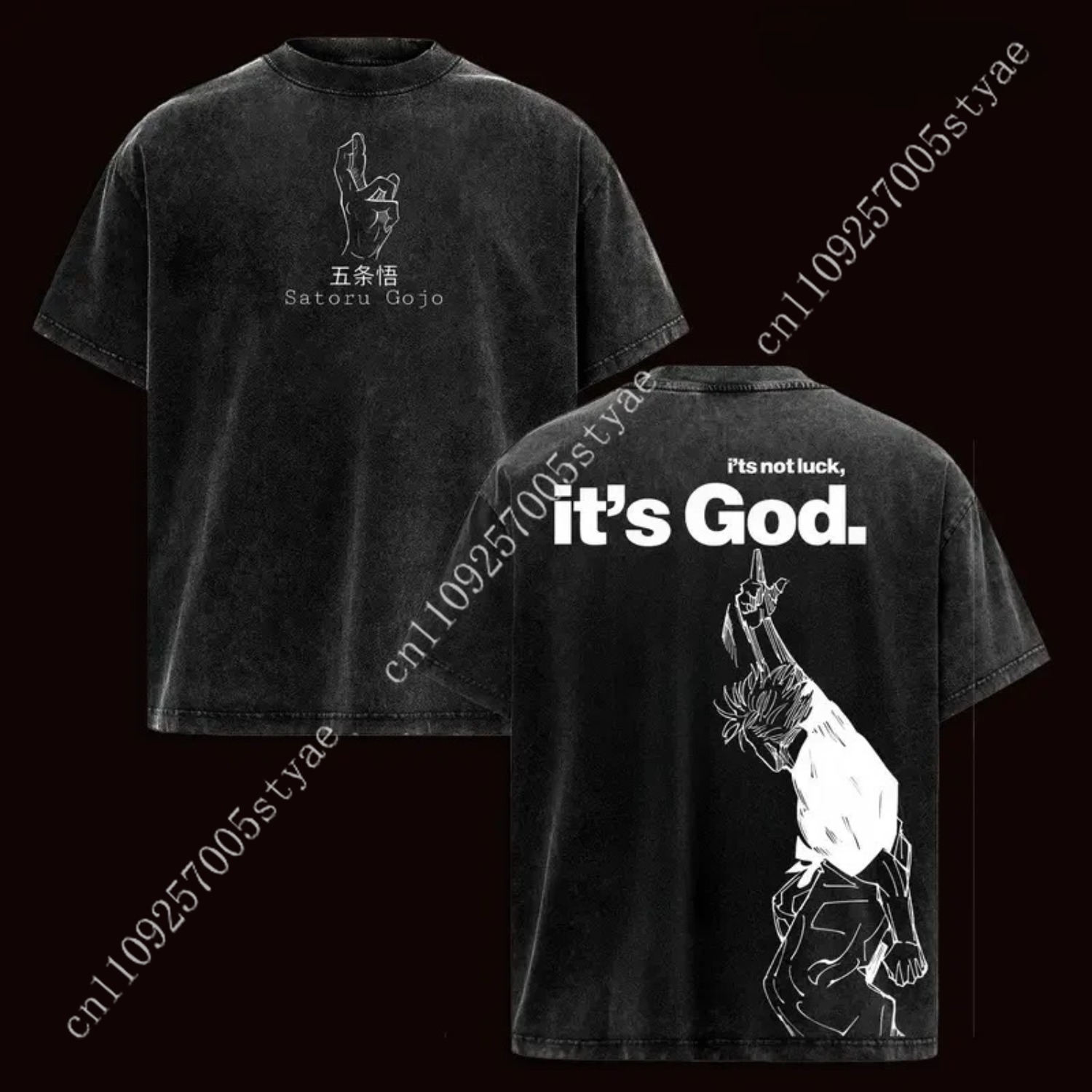 Anime Gojo Satoru Grafik-T-Shi – Yours Summer Clothing Bewertung und Preis