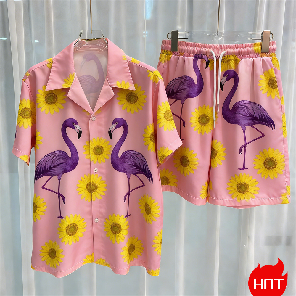 Sommer-Herrenhemd-Sets mit Pfl – Summer Clothing Y2K Bewertung und Preis