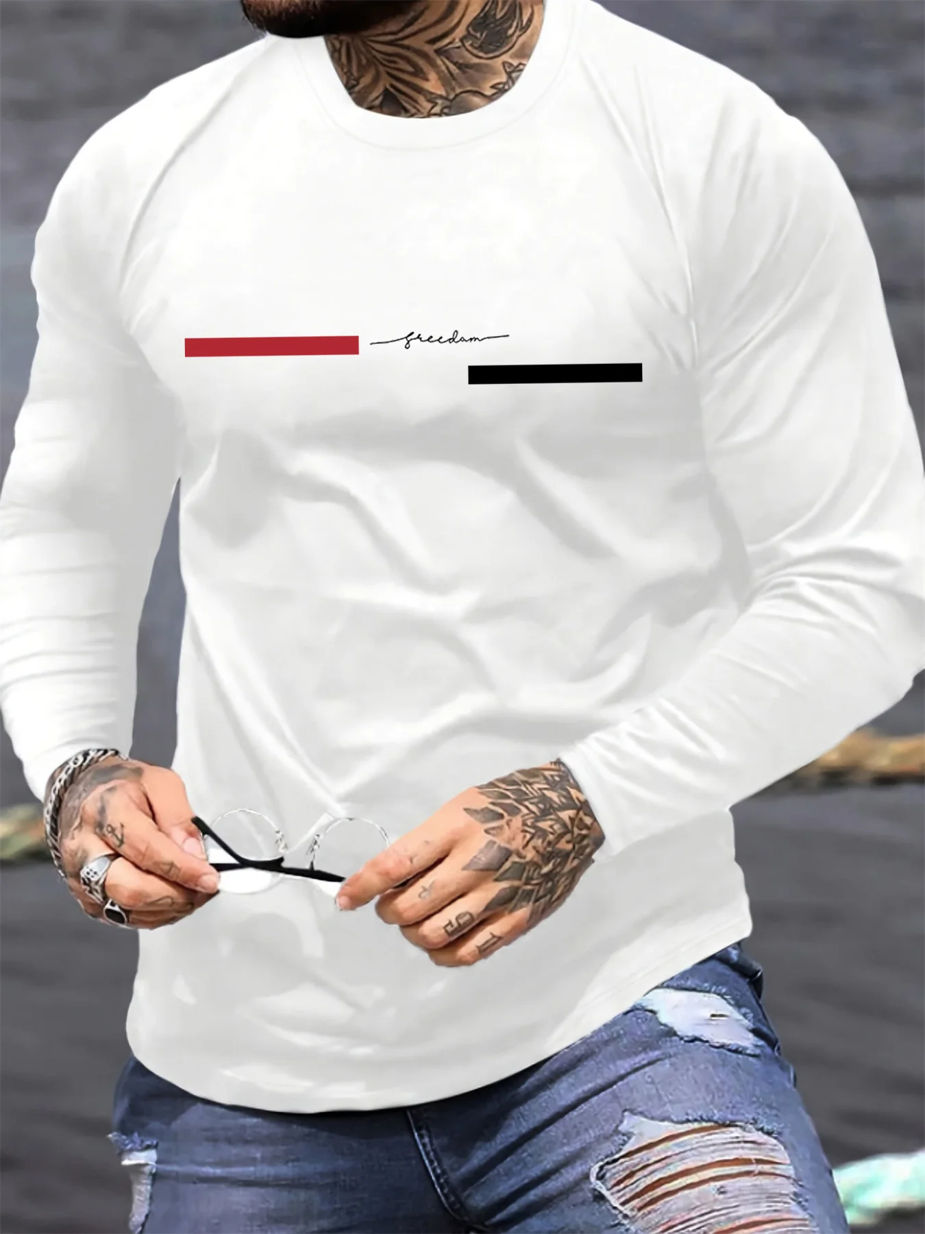 Rot-schwarzes Line Herren-T-Sh – Summer Quotes Bewertung und Preis