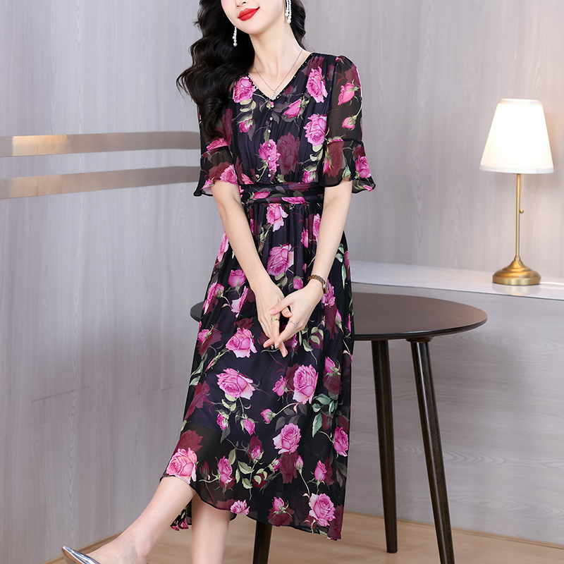 Damen Boho Blumen-Chiffonkleid – Sundress Midi Floral Bewertung und Preis