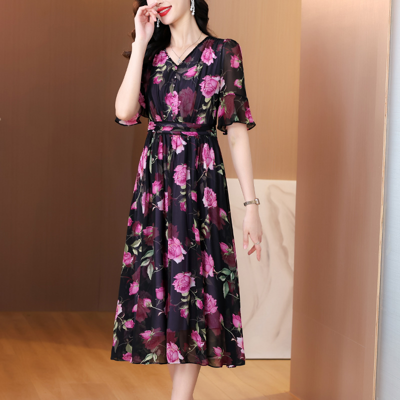 Damen Boho Blumen-Chiffonkleid – Sundress Midi Floral Bewertung und Preis