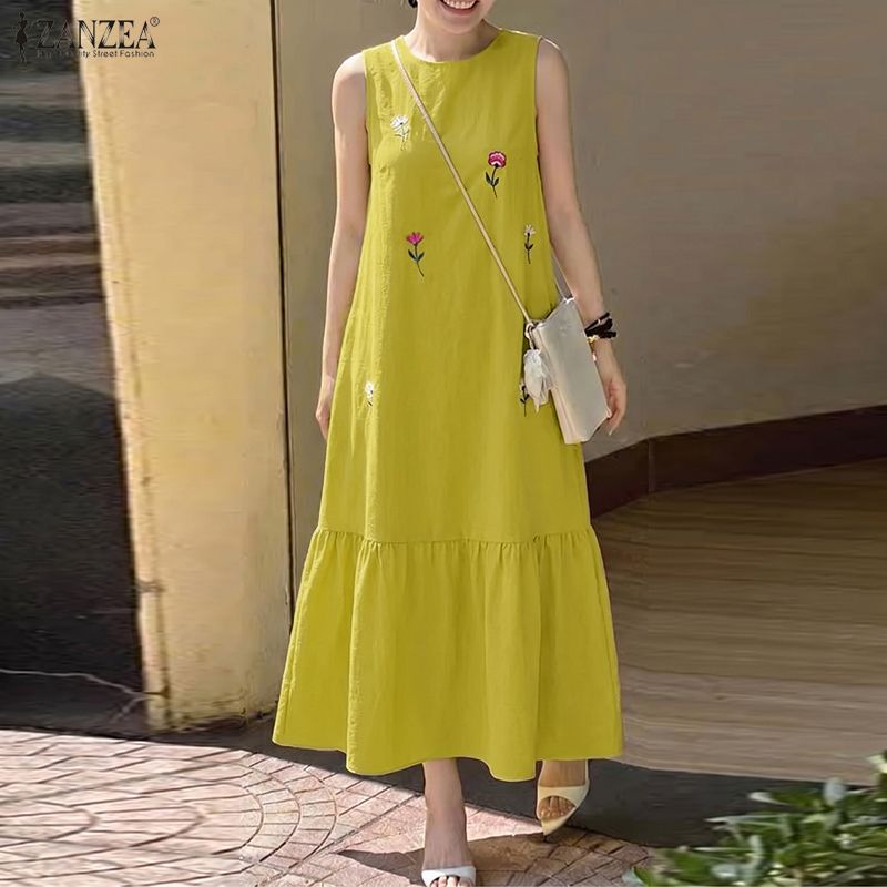 Damen Freizeitkleid mit O-Auss – Sundress Midi Floral Bewertung und Preis