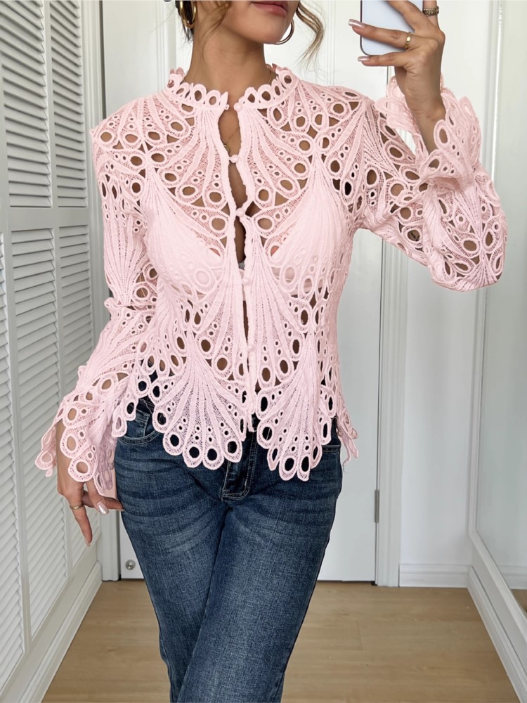 Weißes Spitzenhemd für Damen,  – Summer Clothing Holiday Bewertung und Preis